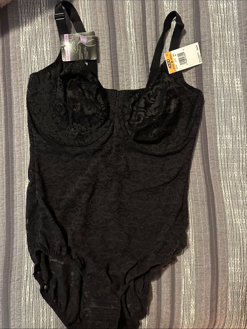 Bali Black Lace Underwire Shapewear Bodysuit